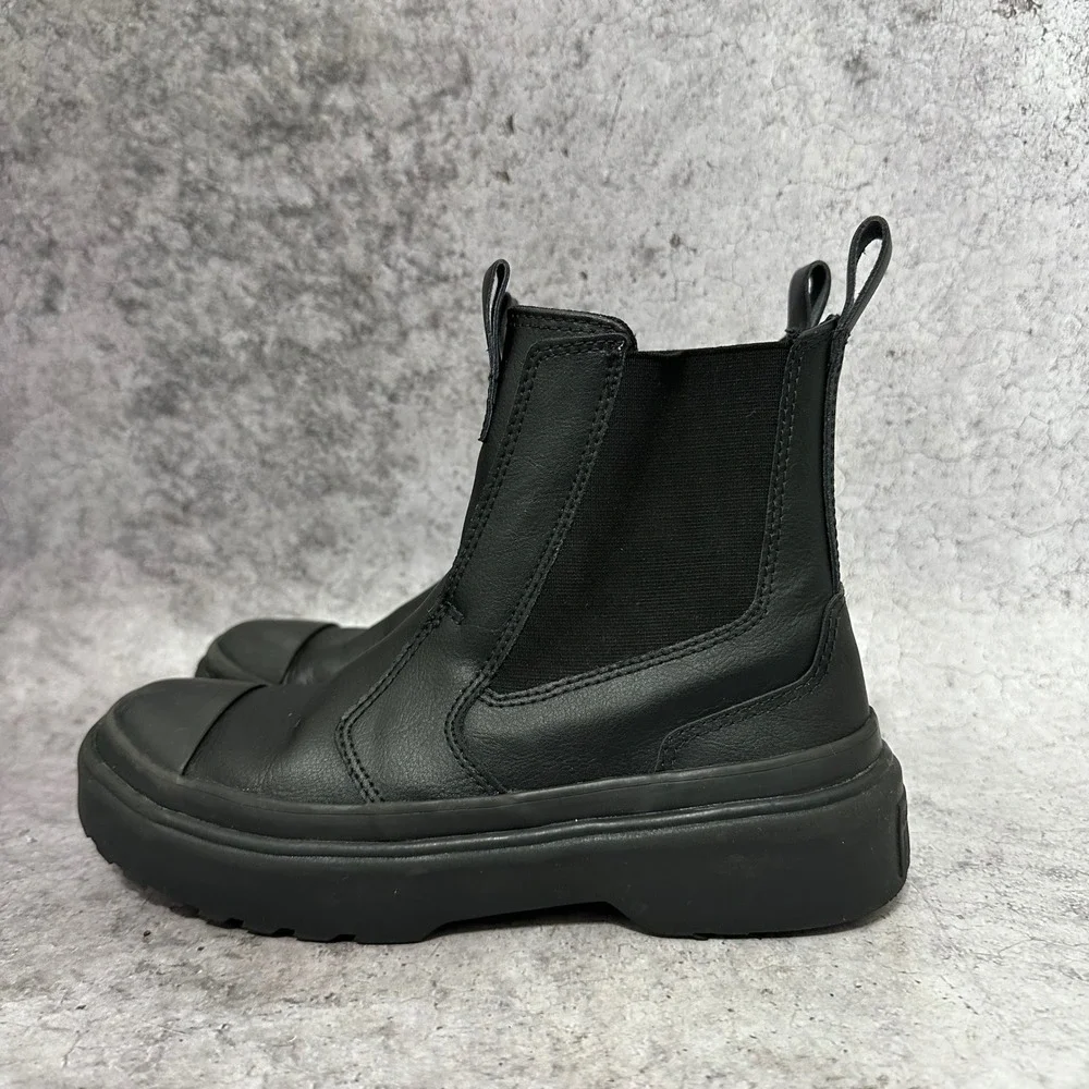 Converse All Star Lugged Chelsea Boots Kids 3.5 Black A08453C Leather Platform